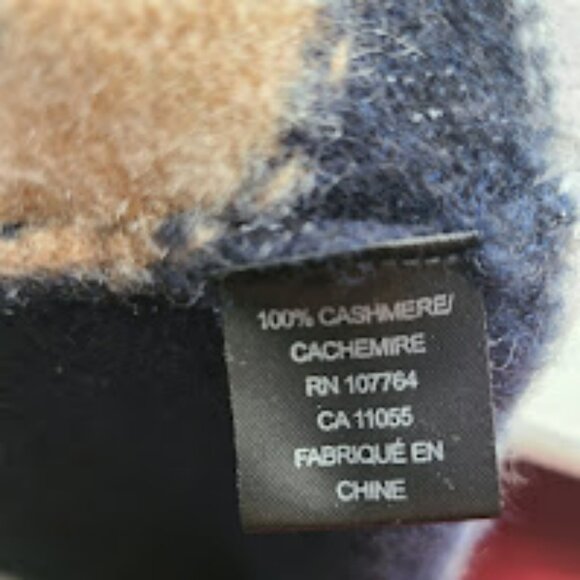 360Cashmere 100% Cashmere Cropped Camo Sweater Women’s Size Small Gray Taupe Cre - Picture 8 of 8